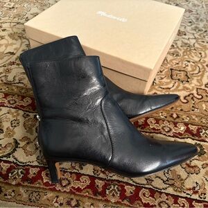Madewell soft Black Leather Heeled Boots